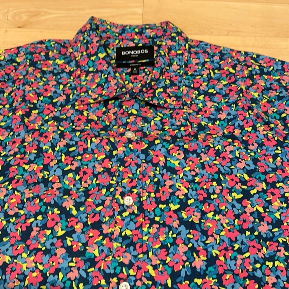 Bonobos Men's Short Sleeve Floral Abstract Print Stretch Standard Fit Polo Shirt